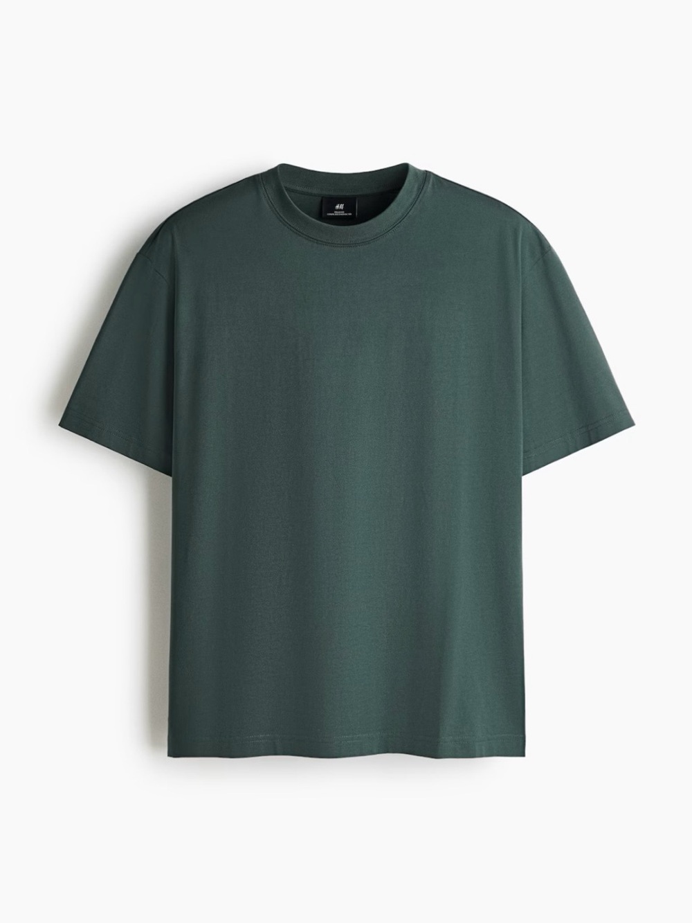 H&M Dark Green Crew Neck Short Sleeve Tee